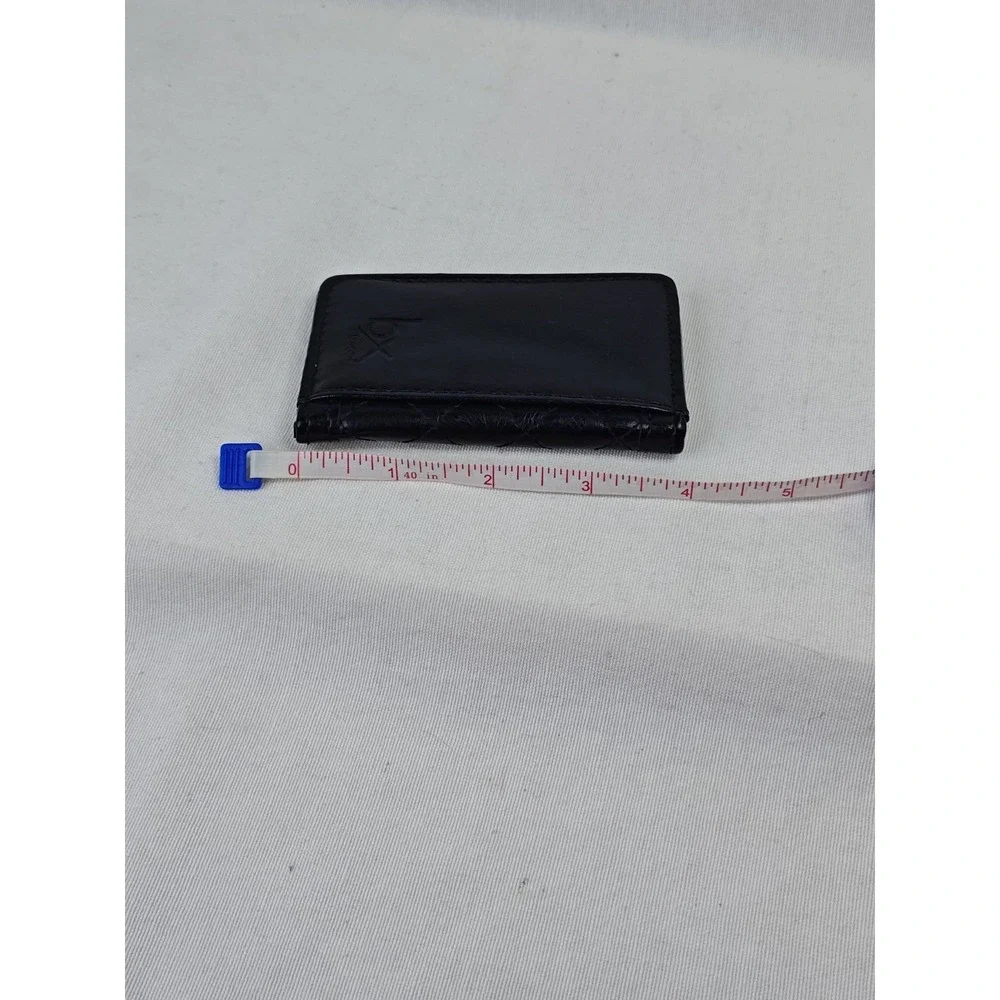 Buxton Black Small Mini Leather Credit Card Holder Bi-fold Wallet Unisex Quilted